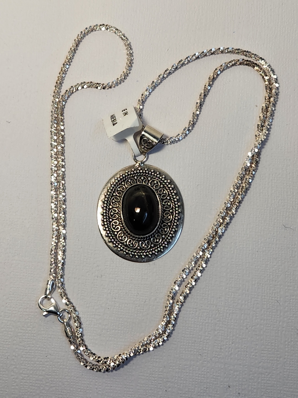 Devious! VID! Natural Black Star Diopside Bali Pendant W/ D Cut 925 Italy 20" - Picture 11 of 14